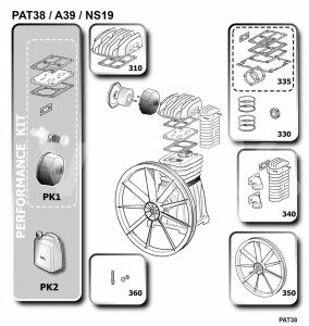 Комплект прокладок a39