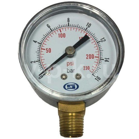 R 4141301600 Манометр D.50 мм, 1/4", 16 Bar (аналог 7110020000) для 500v90