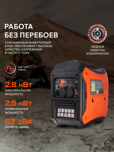 Бензиновый генератор PATRIOT iGX 2800 471102328 для дачи бесшумный фото